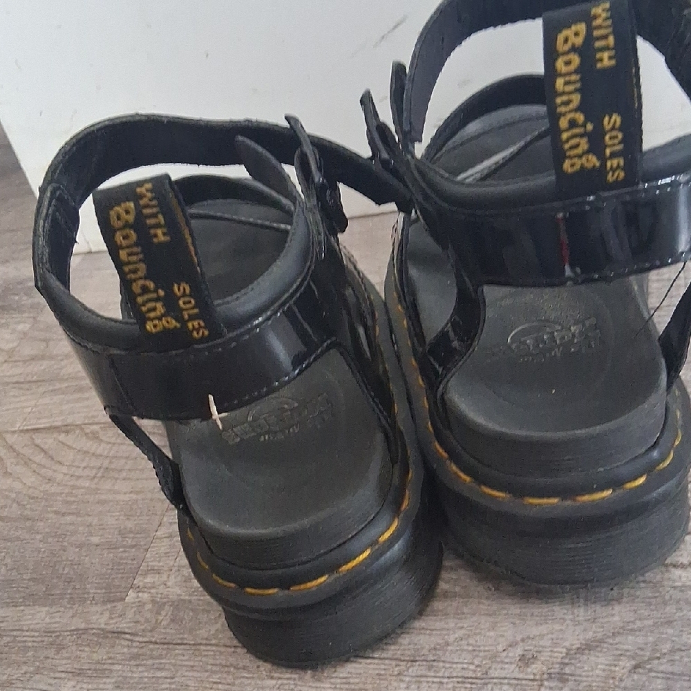 Dr. Martens Black Blaire Patent Leather Strap Sandals US 7 Womens - Picture 5 of 12